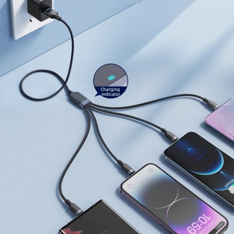 Kabel Joyroom Multi-Use Series S-A18 4w1 USB-A - USB-C / Lightning / Lightning / micro USB 1.2m - czarny Kabel Joyroom Multi-Use Series S-A18 4w1 USB-A - USB-C / Lightning / Lightning / micro USB 1.2m - czarny
