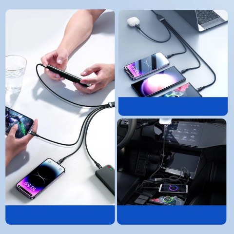 Kabel Joyroom Multi-Use Series S-A18 4w1 USB-A - USB-C / USB-C / Lightning / micro USB 1.2m - czarny Kabel Joyroom Multi-Use Series S-A18 4w1 USB-A - USB-C / USB-C / Lightning / micro USB 1.2m - czarny