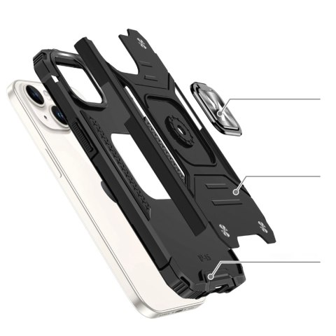 Pancerne etui z uchwytem na palec do iPhone 15 Plus Wozinsky Ring Armor - czerwone Pancerne etui z uchwytem na palec do iPhone 15 Plus Wozinsky Ring Armor - czerwone