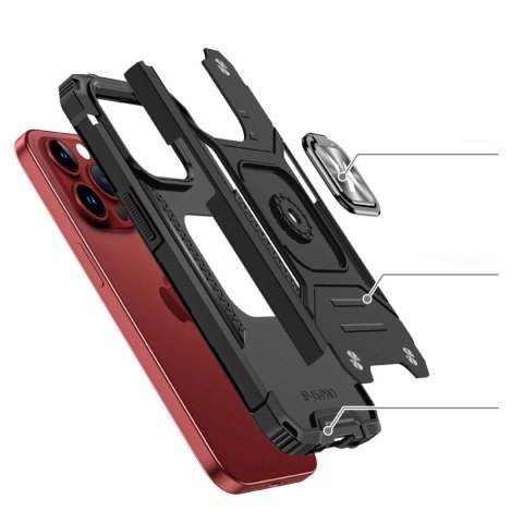 Pancerne etui z uchwytem na palec do iPhone 15 Pro Max Wozinsky Ring Armor - różowe złoto Pancerne etui z uchwytem na palec do iPhone 15 Pro Max Wozinsky Ring Armor - różowe złoto