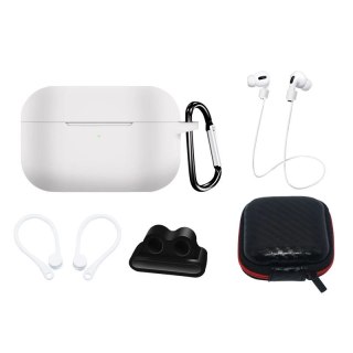 Zestaw silikonowe etui AirPods Pro 2 / AirPods Pro 1 + futerał / zaczep na ucho / pasek na szyję / uchwyt na pasek zegarka / kar