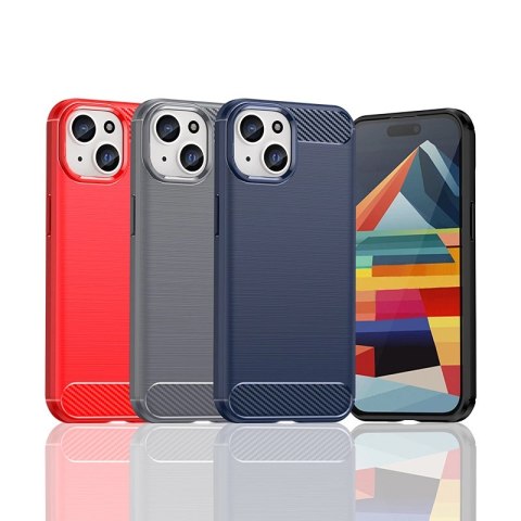 Elastyczne etui Carbon Case z wzorem karbon do iPhone 15 - czarne Elastyczne etui Carbon Case z wzorem karbon do iPhone 15 - czarne