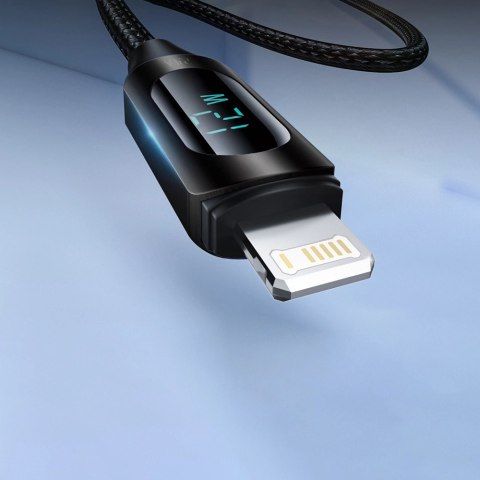 Kabel USB-A - Lightning Wozinsky WUALC2 z wyświetlaczem LED 2.4A 2m - czarny Kabel USB-A - Lightning Wozinsky WUALC2 z wyświetlaczem LED 2.4A 2m - czarny