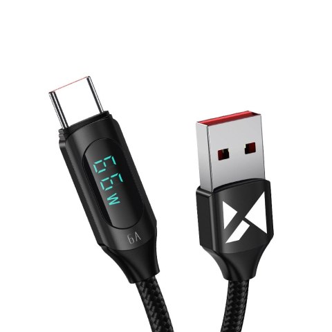 Kabel USB A - USB C Wozinsky WUACC1 z wyświetlaczem 66W 6A 1m - czarny Kabel USB A - USB C Wozinsky WUACC1 z wyświetlaczem 66W 6A 1m - czarny