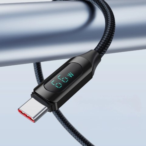 Kabel USB A - USB C Wozinsky WUACC2 z wyświetlaczem 66W 6A 2m - czarny Kabel USB A - USB C Wozinsky WUACC2 z wyświetlaczem 66W 6A 2m - czarny