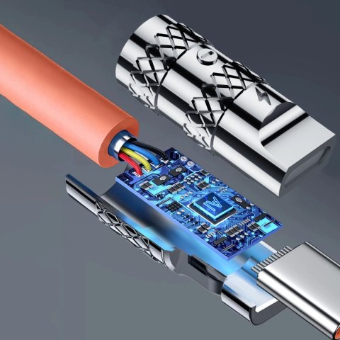 Kabel kątowy Dudao L24CL USB-C - Lightning o rotacji 180° 30W 1m - pomarańczowy