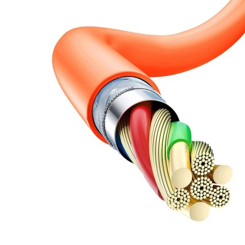Kabel kątowy Dudao L24CL USB-C - Lightning o rotacji 180° 30W 1m - pomarańczowy