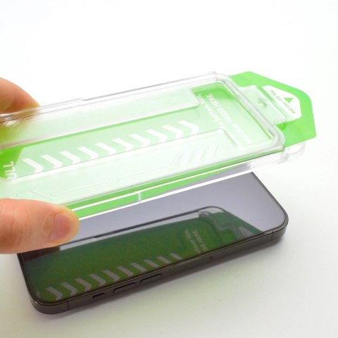 Szkło hartowane 9H z ramką montażową do iPhone 14 Pro Wozinsky Premium Glass - czarne Szkło hartowane 9H z ramką montażową do iPhone 14 Pro Wozinsky Premium Glass - czarne