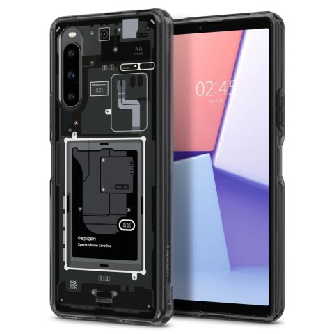 Etui Spigen Ultra Hybrid na Sony Xperia 10 V - ciemnoszare (wzór Zero One) Etui Spigen Ultra Hybrid na Sony Xperia 10 V - ciemnoszare (wzór Zero One)