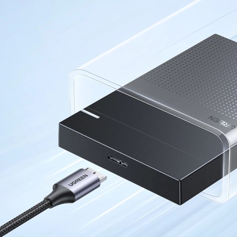 Kabel USB C / micro USB-B 3.0 Ugreen US565 5Gb/s 3A 1m - szary