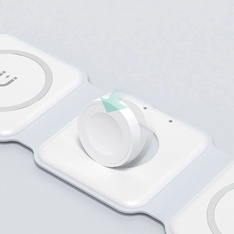 Ładowarka indukcyjna 3w1 Dudao A11N 15W - biała + kabel USB-C / USB-C