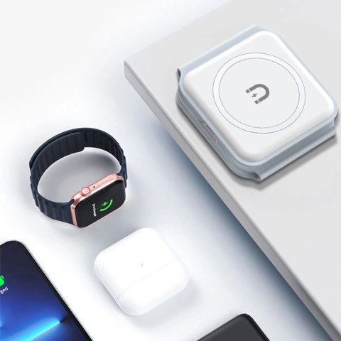 Ładowarka indukcyjna 3w1 Dudao A11N 15W - biała + kabel USB-C / USB-C