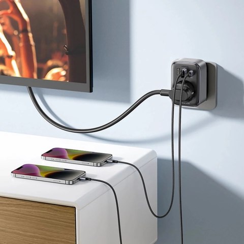 Ładowarka sieciowa 30W (2xUSB/USB C/AC) / adapter EU - EU 13A Ugreen CD314 - czarna Ładowarka sieciowa 30W (2xUSB/USB C/AC) / adapter EU - EU 13A Ugreen CD314 - czarna