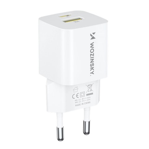 Ładowarka sieciowa Wozinsky WWCEAC GaN USB-A USB-C 33W - biała Ładowarka sieciowa Wozinsky WWCEAC GaN USB-A USB-C 33W - biała