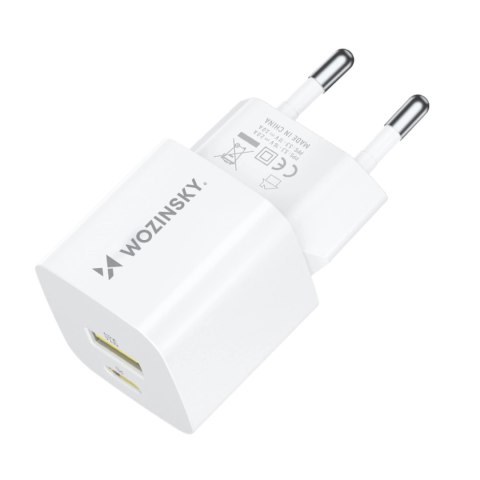 Ładowarka sieciowa Wozinsky WWCEAC GaN USB-A USB-C 33W - biała Ładowarka sieciowa Wozinsky WWCEAC GaN USB-A USB-C 33W - biała