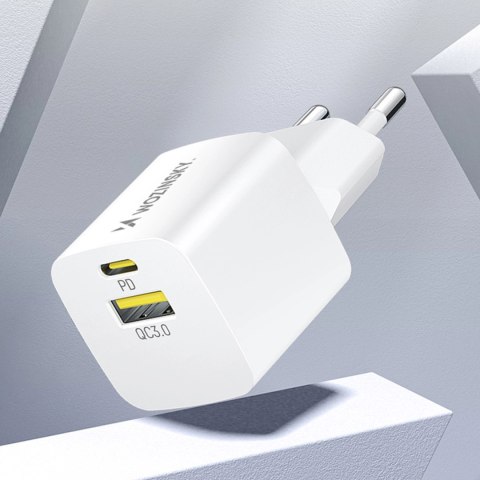 Ładowarka sieciowa Wozinsky WWCEAC GaN USB-A USB-C 33W - biała Ładowarka sieciowa Wozinsky WWCEAC GaN USB-A USB-C 33W - biała