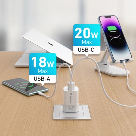Ładowarka sieciowa Wozinsky WWCEAC GaN USB-A USB-C 33W - biała Ładowarka sieciowa Wozinsky WWCEAC GaN USB-A USB-C 33W - biała