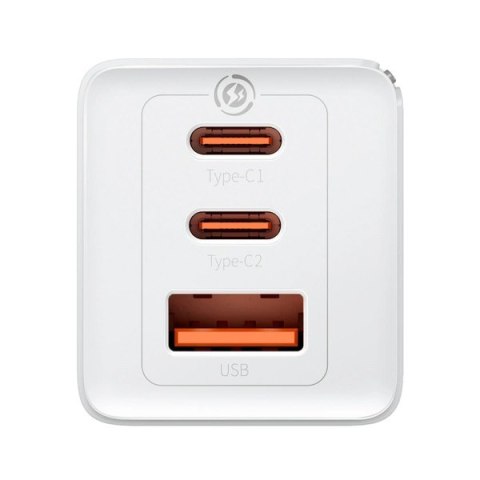 Szybka ładowarka sieciowa GaN 2xUSB C 1xUSB 65W Baseus GaN5 Pro + kabel USB C - USB C 100W - biała Szybka ładowarka sieciowa GaN 2xUSB C 1xUSB 65W Baseus GaN5 Pro + kabel USB C - USB C 100W - biała