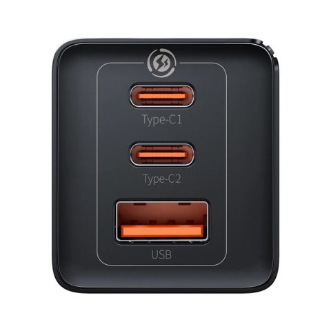Szybka ładowarka sieciowa GaN 2xUSB C 1xUSB 65W Baseus GaN5 Pro + kabel USB C - USB C 100W - czarna Szybka ładowarka sieciowa GaN 2xUSB C 1xUSB 65W Baseus GaN5 Pro + kabel USB C - USB C 100W - czarna