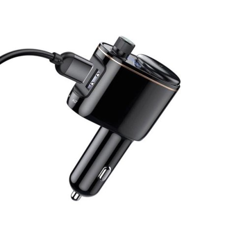 Transmiter samochodowy FM Baseus S-06 Bluetooth/USB (Overseas Edition) - czarny Transmiter samochodowy FM Baseus S-06 Bluetooth/USB (Overseas Edition) - czarny