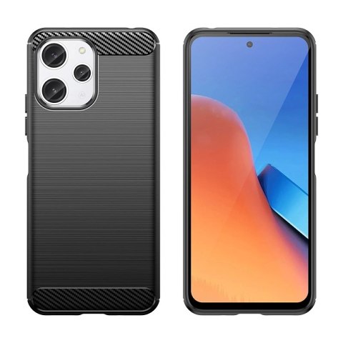 Elastyczne etui wzór karbon do Xiaomi Redmi 12 Carbon Case - czarne Elastyczne etui wzór karbon do Xiaomi Redmi 12 Carbon Case - czarne