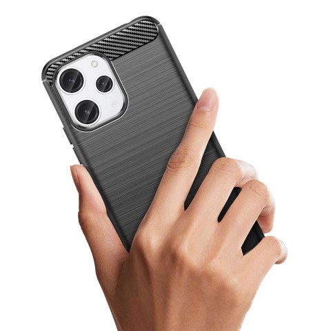 Elastyczne etui wzór karbon do Xiaomi Redmi 12 Carbon Case - czarne Elastyczne etui wzór karbon do Xiaomi Redmi 12 Carbon Case - czarne