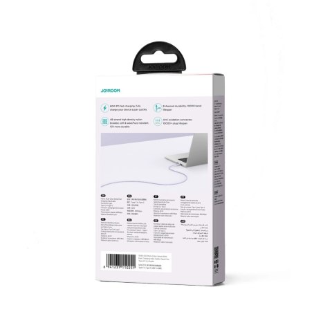 Kabel Joyroom Multi-Color Series S-A34 USB-C / USB-C PD 60W 1m - fioletowy