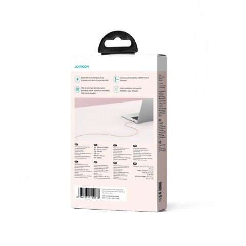 Kabel Joyroom Multi-Color Series S-A34 USB-C / USB-C PD 60W 1m - różowy