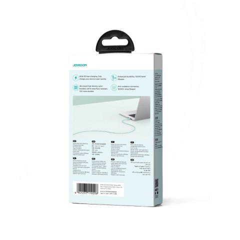 Kabel Joyroom Multi-Color Series S-A34 USB-C / USB-C PD 60W 1m - zielony