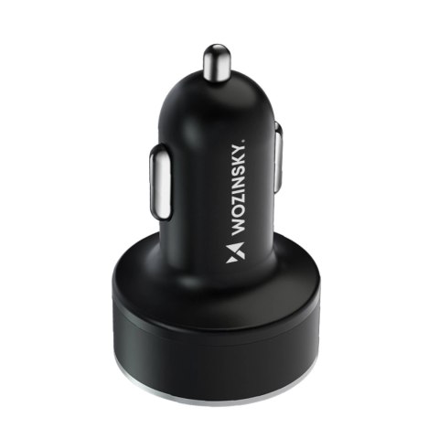 Ładowarka samochodowa Wozinsky WDCCB z wyświetlaczem 50W 2xUSB-C / 2xUSB-A - czarna