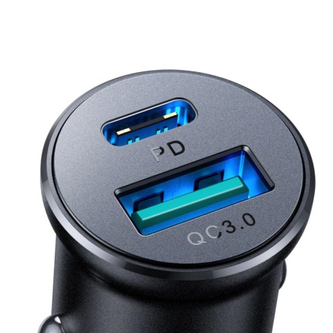 Mini ładowarka samochodowa Joyroom JR-CCN05 30W USB-A USB-C - czarna Mini ładowarka samochodowa Joyroom JR-CCN05 30W USB-A USB-C - czarna