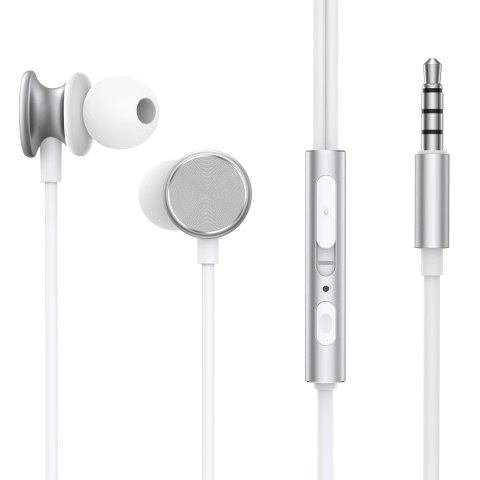 Przewodowe słuchawki douszne Joyroom Wired Series JR-EW03 - srebrne Przewodowe słuchawki douszne Joyroom Wired Series JR-EW03 - srebrne
