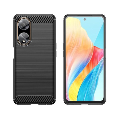 Elastyczne etui wzór karbon do Oppo A98 5G Carbon Case - czarne Elastyczne etui wzór karbon do Oppo A98 5G Carbon Case - czarne
