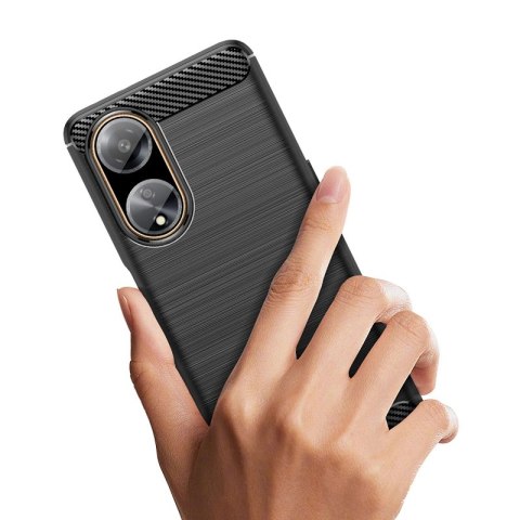 Elastyczne etui wzór karbon do Oppo A98 5G Carbon Case - czarne Elastyczne etui wzór karbon do Oppo A98 5G Carbon Case - czarne
