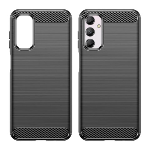 Elastyczne etui wzór karbon do Samsung Galaxy M14 Carbon Case - czarne Elastyczne etui wzór karbon do Samsung Galaxy M14 Carbon Case - czarne