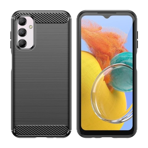 Elastyczne etui wzór karbon do Samsung Galaxy M14 Carbon Case - czarne Elastyczne etui wzór karbon do Samsung Galaxy M14 Carbon Case - czarne