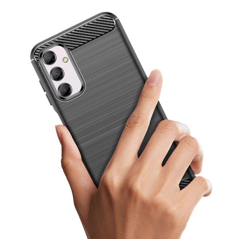 Elastyczne etui wzór karbon do Samsung Galaxy M14 Carbon Case - czarne Elastyczne etui wzór karbon do Samsung Galaxy M14 Carbon Case - czarne