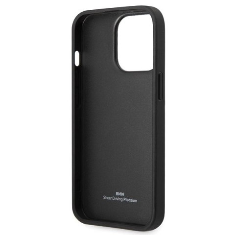 Etui BMW Leather Diamond Pattern na iPhone 14 Pro - czarne