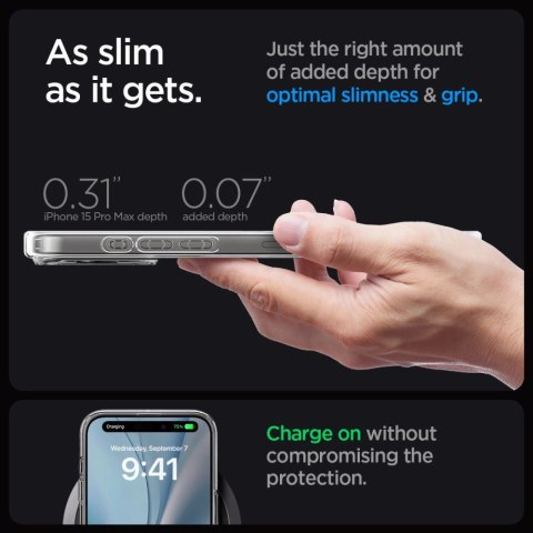 Etui Spigen Ultra Hybrid Mag z MagSafe na iPhone 15 Pro Max - białe