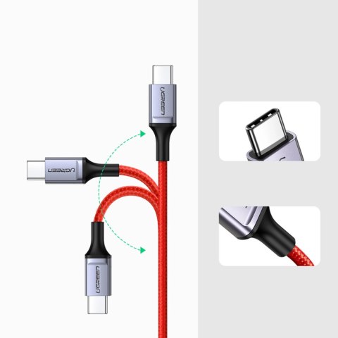 Kabel Ugreen US294 USB-C - USB-C 3A 480Mb/s 1m - czerwony