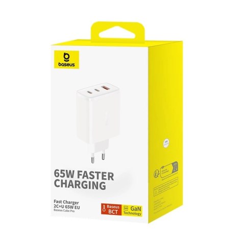 Ładowarka GaN Baseus Cube Pro 65W 2x USB-C USB-A - biała Ładowarka GaN Baseus Cube Pro 65W 2x USB-C USB-A - biała