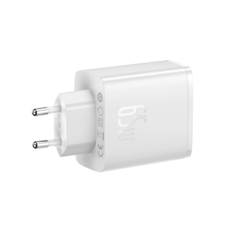 Ładowarka GaN Baseus Cube Pro 65W 2x USB-C USB-A - biała Ładowarka GaN Baseus Cube Pro 65W 2x USB-C USB-A - biała