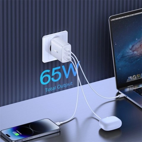 Ładowarka GaN Baseus Cube Pro 65W 2x USB-C USB-A - biała Ładowarka GaN Baseus Cube Pro 65W 2x USB-C USB-A - biała