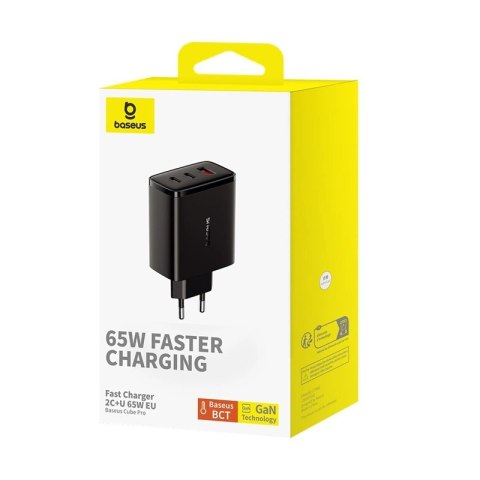 Ładowarka GaN Baseus Cube Pro 65W 2x USB-C USB-A - czarna Ładowarka GaN Baseus Cube Pro 65W 2x USB-C USB-A - czarna