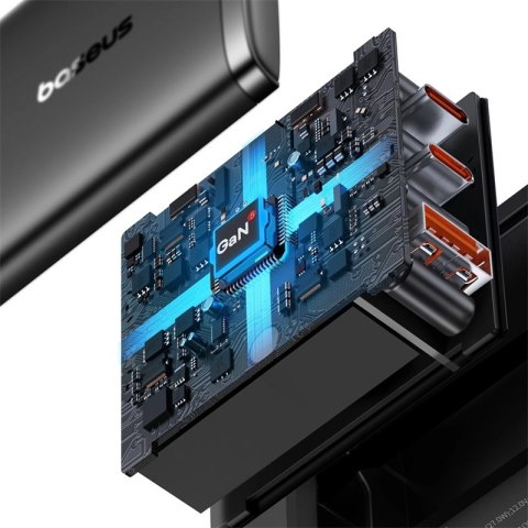 Ładowarka GaN Baseus Cube Pro 65W 2x USB-C USB-A - czarna Ładowarka GaN Baseus Cube Pro 65W 2x USB-C USB-A - czarna