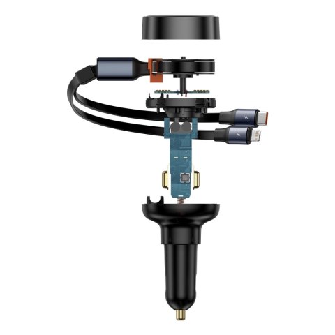 Ładowarka samochodowa Baseus Enjoyment USB-A z kablem USB-C / Lightning 60W - czarny Ładowarka samochodowa Baseus Enjoyment USB-A z kablem USB-C / Lightning 60W - czarny