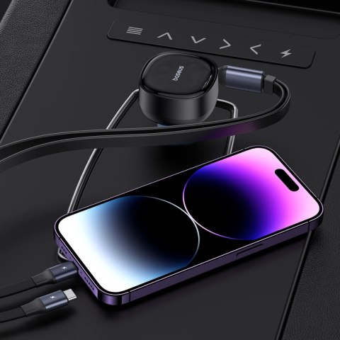 Ładowarka samochodowa Baseus Enjoyment USB-A z kablem USB-C / Lightning 60W - czarny Ładowarka samochodowa Baseus Enjoyment USB-A z kablem USB-C / Lightning 60W - czarny
