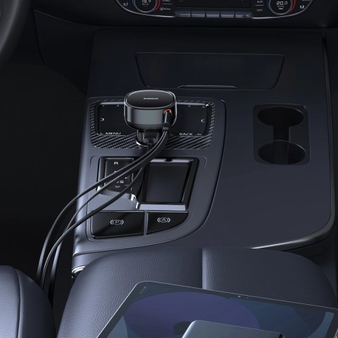 Ładowarka samochodowa Baseus Enjoyment USB-A z kablem USB-C / Lightning 60W - czarny Ładowarka samochodowa Baseus Enjoyment USB-A z kablem USB-C / Lightning 60W - czarny