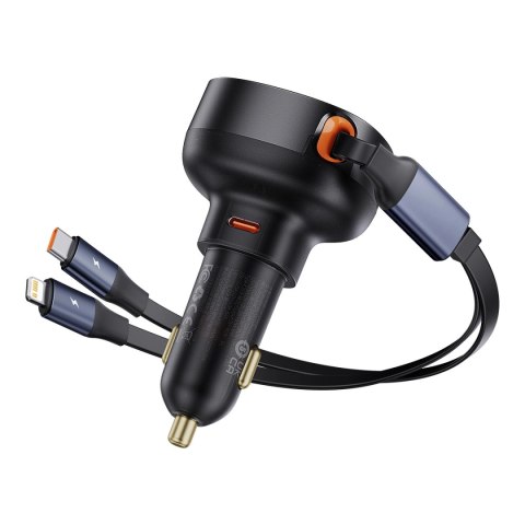 Ładowarka samochodowa Baseus Enjoyment USB-C z kablem USB-C / Lightning 60W - czarny Ładowarka samochodowa Baseus Enjoyment USB-C z kablem USB-C / Lightning 60W - czarny