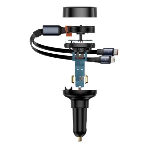 Ładowarka samochodowa Baseus Enjoyment USB-C z kablem USB-C / Lightning 60W - czarny Ładowarka samochodowa Baseus Enjoyment USB-C z kablem USB-C / Lightning 60W - czarny